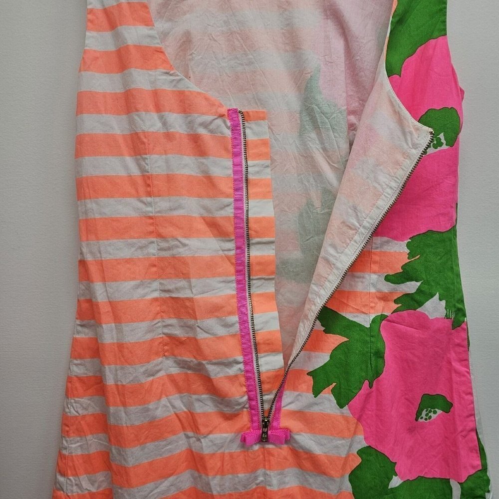 Lilly Pulitzer Sleeveless Delia Dress Sz 4 Sunrise Orange Wild Flowers Sweet Tea - Picture 5 of 10